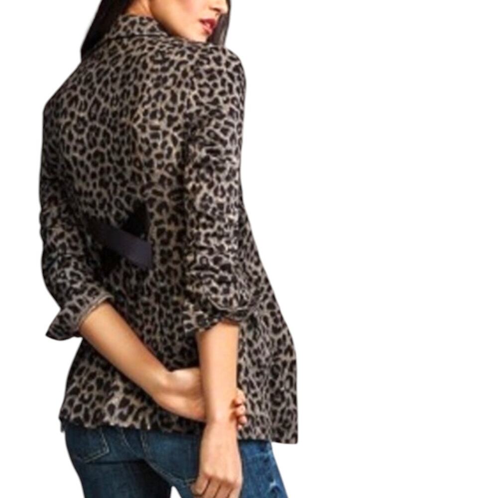 CABI Jungle Jacket Leopard Animal Print Blazer Criss Cross Back 6 Structured
